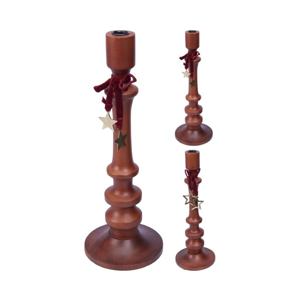 PORTACANDELA LEGNO 40CM. 2 ASSORTITI